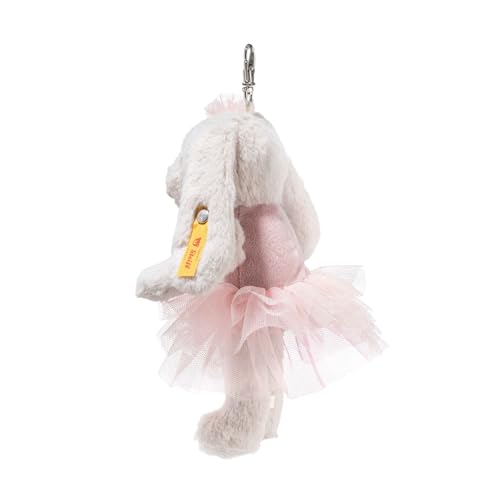 Steiff Anhaenger Hoppie Balletthase 16cm bunt, Plüschtier mit Schlappohren, Flauschiger Schlüsselanhänger im Ballett-Outfi